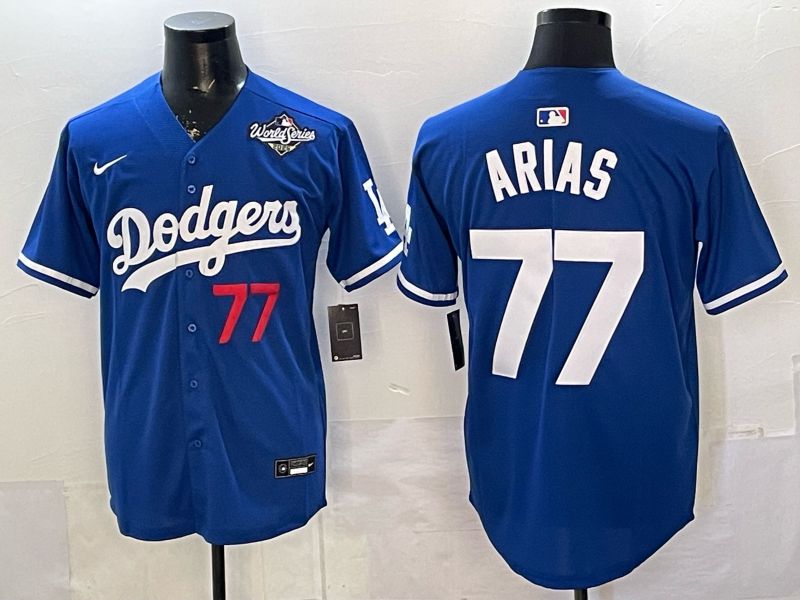 Men 2026 Los Angeles Dodgers #77 Arias Blue Game Nike MLB Jersey style 08->customized nhl jersey->Custom Jersey